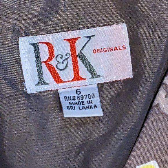 R&K yellow and grey floral sundress, size 6 - Picture 3 of 12